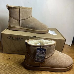 Lamo Womens Classic 4” Brown Faux Fur Ankle Sherpa Shearling Boots Shoes Size 7M